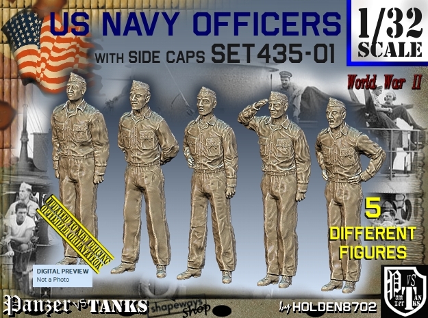 1/32 USN Officers Set435-01 in Tan Fine Detail Plastic