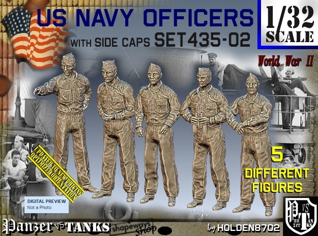 1/32 USN Officers Set435-02 in Tan Fine Detail Plastic