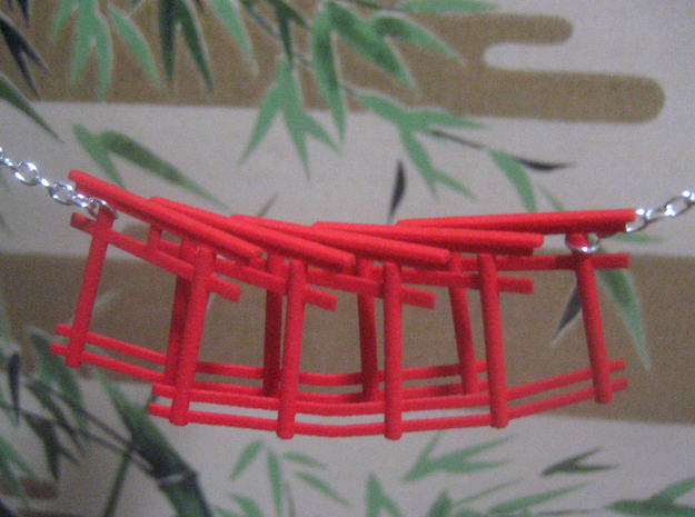 repetitive torii gate necklace in Red Processed Versatile Plastic