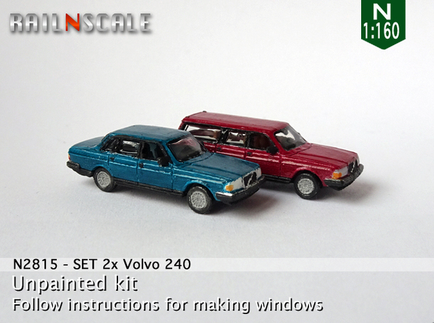 SET 2x Volvo 240 (N 1:160) in Tan Fine Detail Plastic