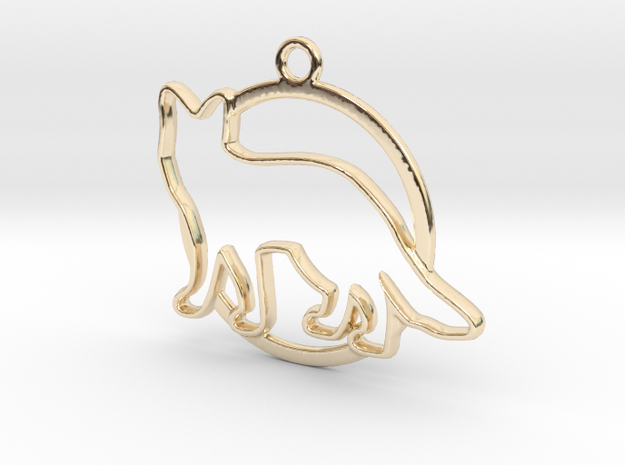 Fox & circle intertwined Pendant in 14k Gold Plated Brass