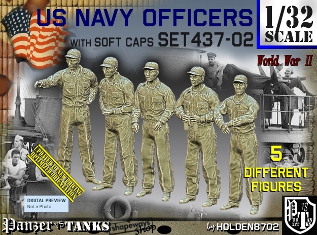 1/32 USN Officers Set437-02 in Tan Fine Detail Plastic