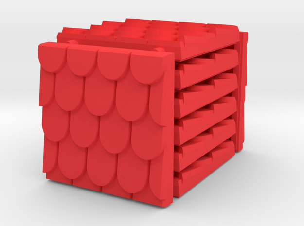 3 x 3 Fancy Shingle Set in Red Processed Versatile Plastic