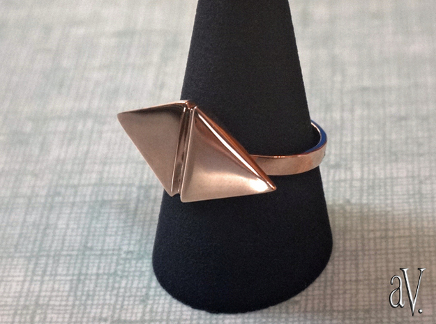 OnOff Ring in 14k Rose Gold Plated Brass: 8 / 56.75