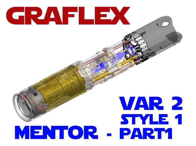 Graflex Mentor - Var2 Part01 - Blade Gen Style1 in White Natural Versatile Plastic