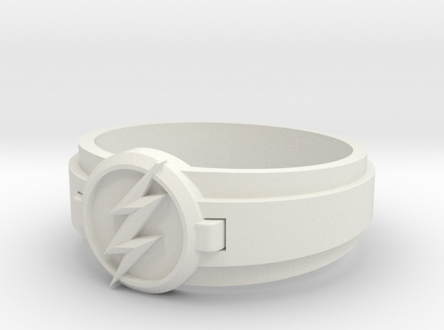 Flash Ring Size 8 in White Natural Versatile Plastic