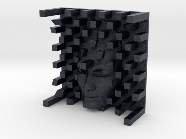 Checkerboard Mask + Nefertiti Face (001a) in Black PA12
