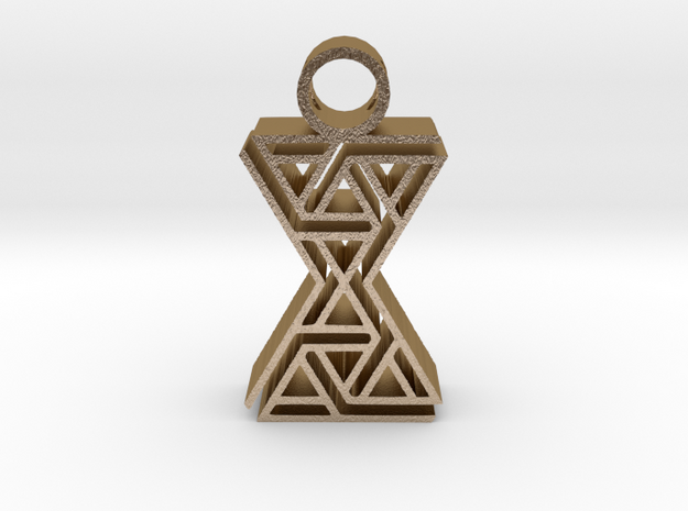 tribal pendant 9 in Polished Gold Steel