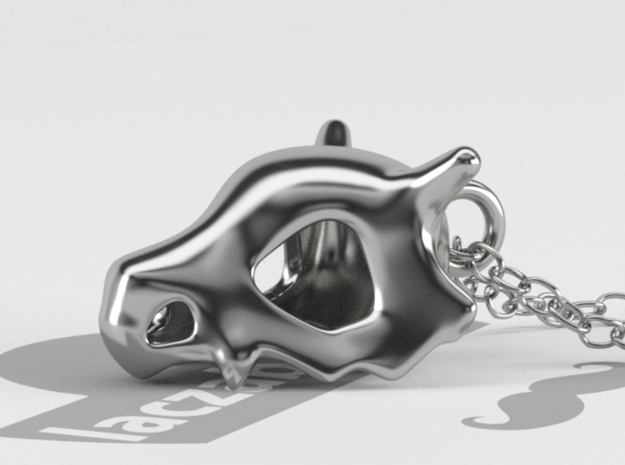 Cubone Pendant in Polished Silver: Large