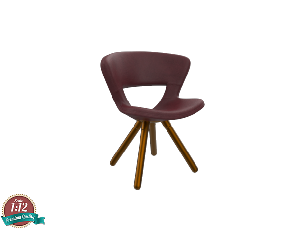 Miniature Mundo Lounge Chair - Fredericia in White Natural Versatile Plastic: 1:12