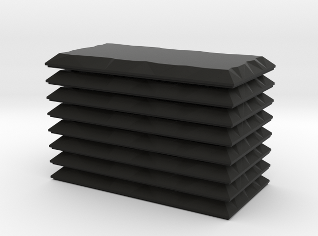 Eight 3x6 Double Stone Set in Black Natural Versatile Plastic