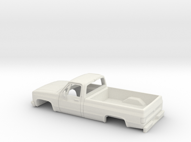 1/64 1982 Chevrolet Silverado Long Bed Cab and Bed in White Natural Versatile Plastic
