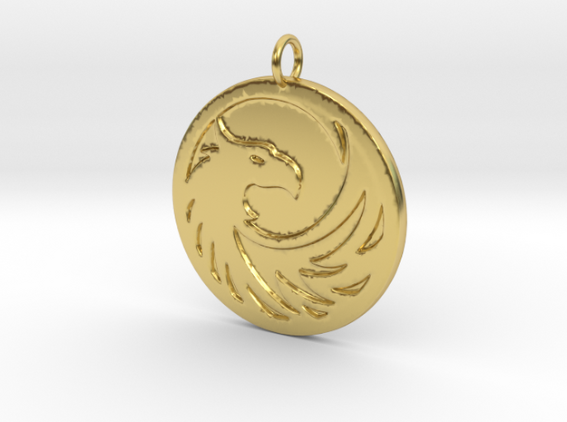 Phoenix Medallion (mirror back) in Polished Brass