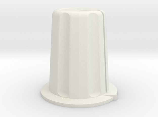 16mm rotary control knob (6mm shaft) in White Natural Versatile Plastic