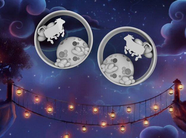 3 Inch Cow Over The Moon Tunnels in White Processed Versatile Plastic