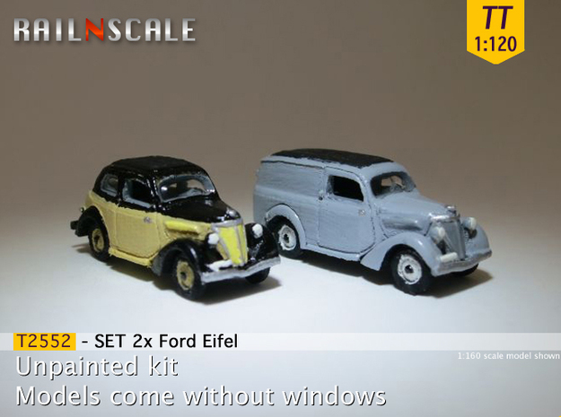 SET 2x Ford Eifel (TT 1:120) in Tan Fine Detail Plastic