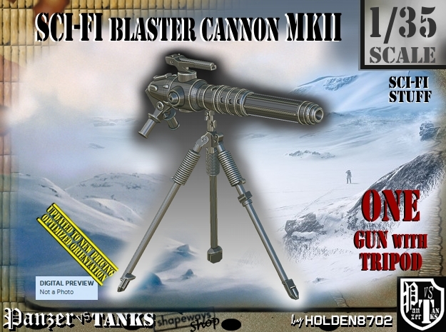 1/35 Sci-Fi Blaster Cannon MkII Set001 in Tan Fine Detail Plastic