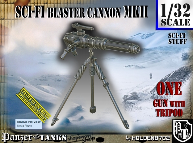 1/32 Sci-Fi Blaster Cannon MkII Set001 in Tan Fine Detail Plastic
