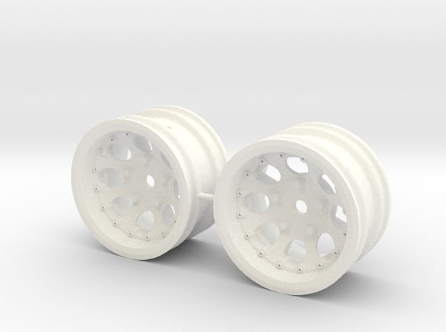 M-Chassis Wheels - NSU-TT Spiess Style - +5mm in White Processed Versatile Plastic