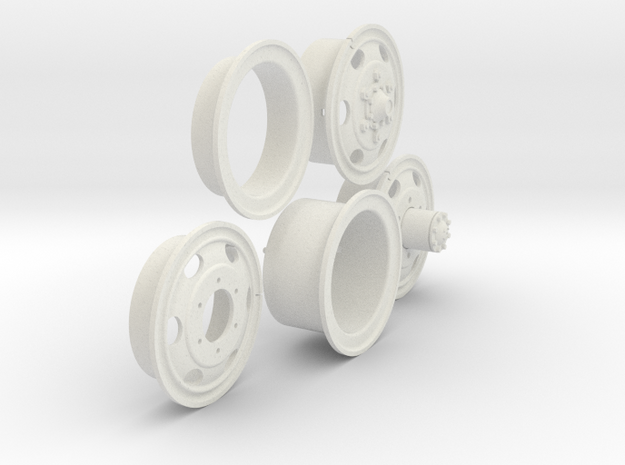 1/6 900x20 M35 Wheels Sample Set06 in White Natural Versatile Plastic