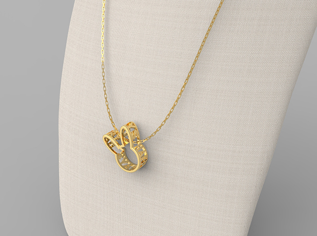 Rabbit Pendant in Polished Brass