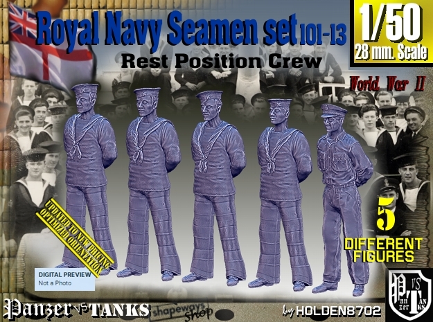 1/50 RN Seamen Rest Set101-13 in Tan Fine Detail Plastic