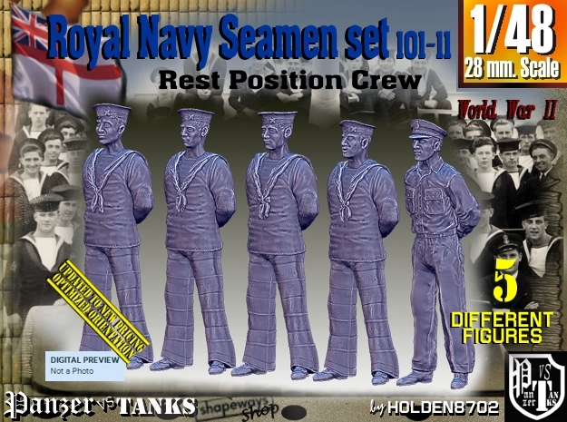 1/48 RN Seamen Rest Set101-11 in Tan Fine Detail Plastic