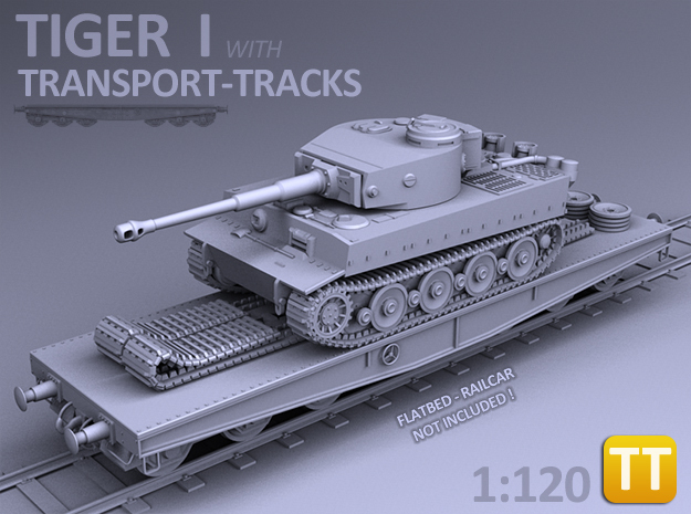 TIGER I - (Transport version) - (1:120) TT in Tan Fine Detail Plastic