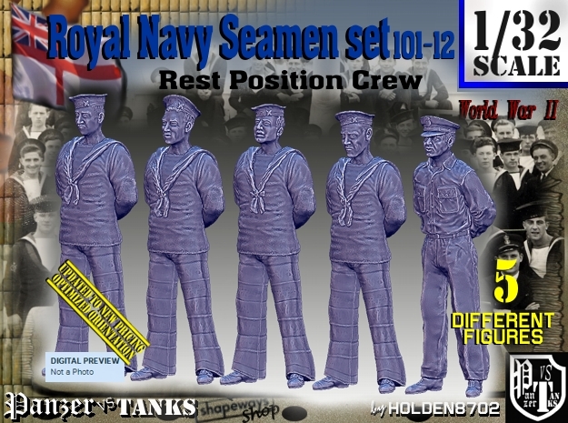 1/32 RN Seamen Rest Set101-12 in Tan Fine Detail Plastic