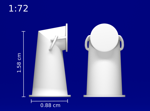 1:78 HMS Victory Chimney Cowl in Smoothest Fine Detail Plastic