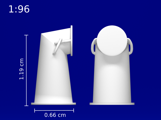 1:96 HMS Victory Chimney Cowl in Smoothest Fine Detail Plastic