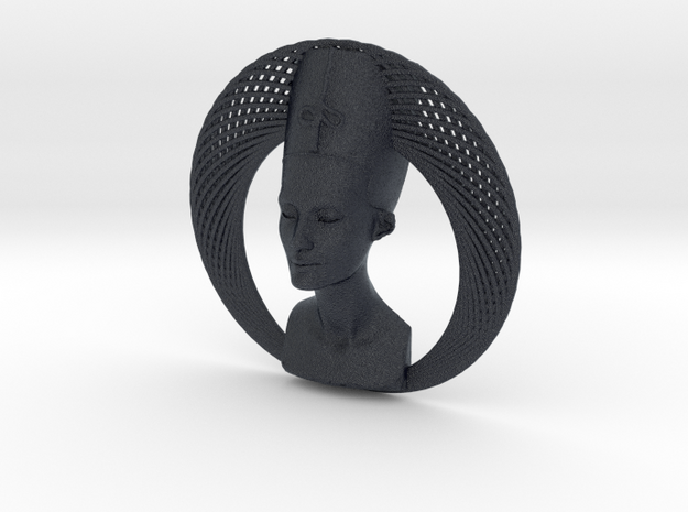 Wire Curve Art + Nefertiti (003a) in Black PA12
