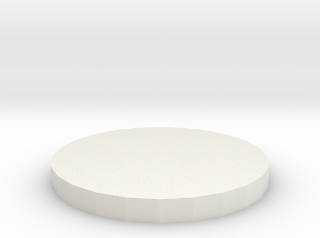 1" Circular Miniature Base Plate in White Natural Versatile Plastic