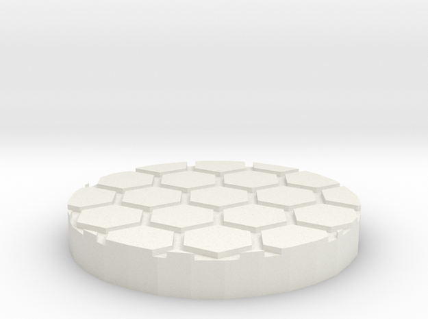 Honeycomb 1" Circular Miniature Base Plate in White Natural Versatile Plastic