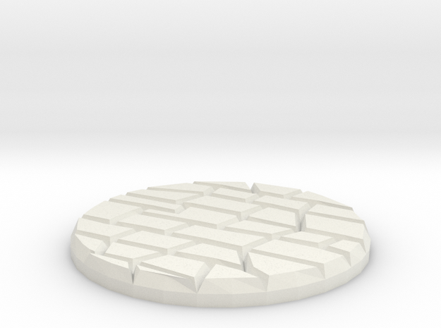 Dungeon Floor 1" Circular Miniature Base Plate in White Natural Versatile Plastic
