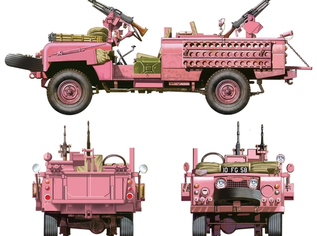 Sand ladder 130mm/5.1" Land rover SAS Pink Panther in White Natural Versatile Plastic