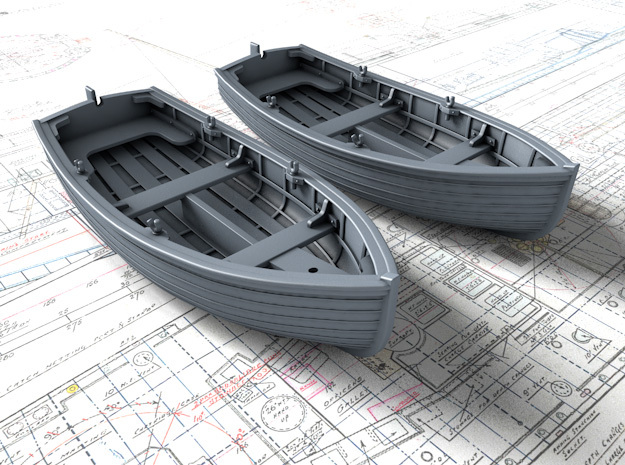 1/48 Scale Allied 10ft Sailing Dinghys x2 in Tan Fine Detail Plastic