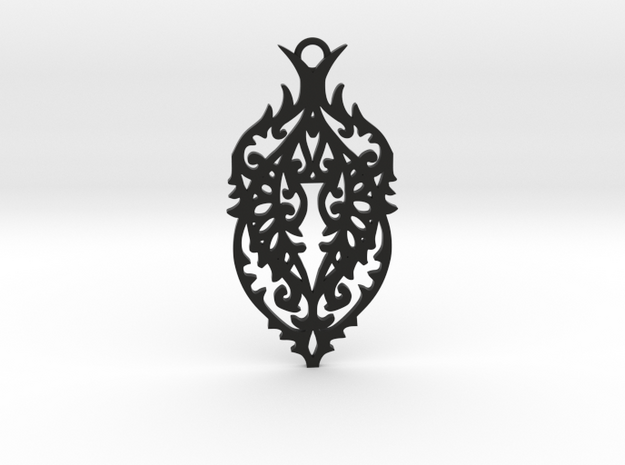 Thorn pendant in Black Natural Versatile Plastic: Large