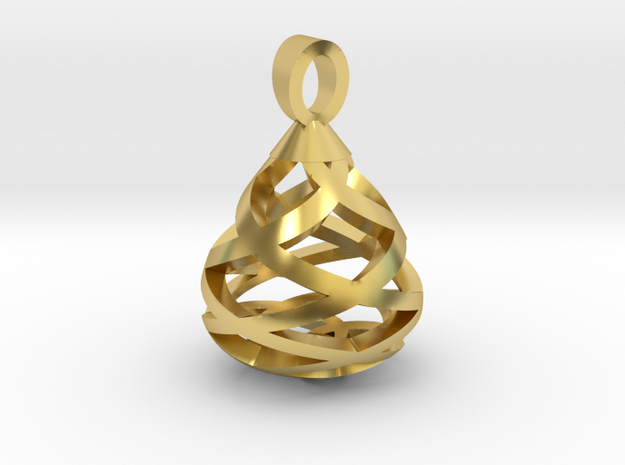 A precious tear [pendant] in Polished Brass