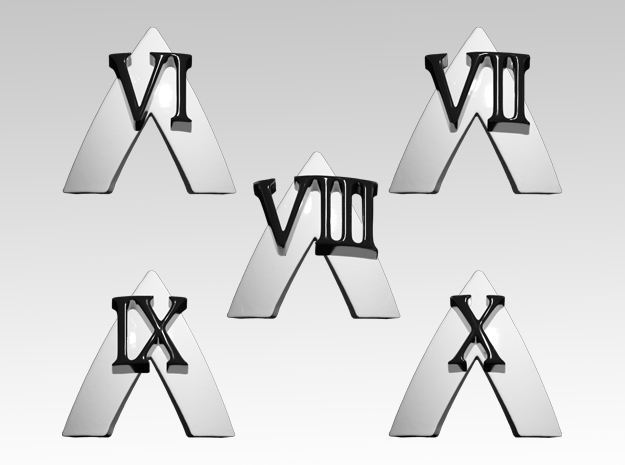 Devastator Squads VI-X Shoulder Icons x50 in Tan Fine Detail Plastic