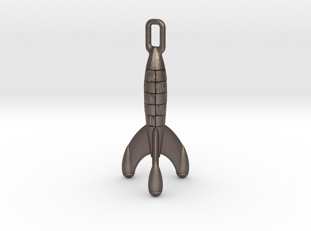 tintin rocket in Polished Bronzed-Silver Steel