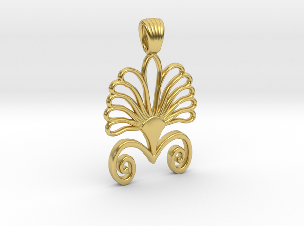 Art deco flower palm [pendant] in Polished Brass
