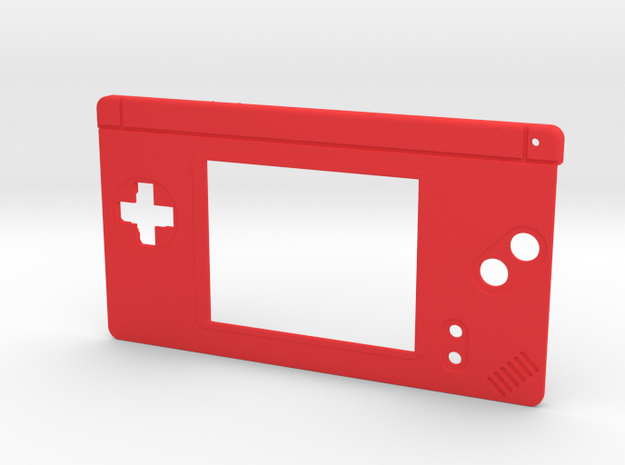 Gameboy Macro Faceplate V2 (DS Lite) - 2 Buttons in Red Processed Versatile Plastic