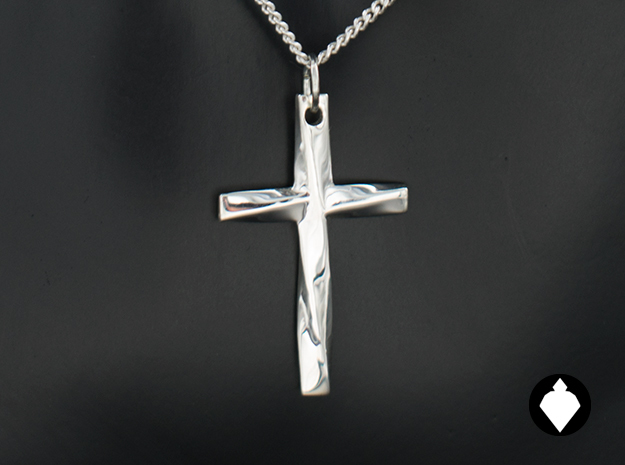 Crucifix Pendant in Polished Silver