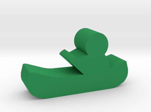 Game Piece, Canoe in Green Processed Versatile Plastic