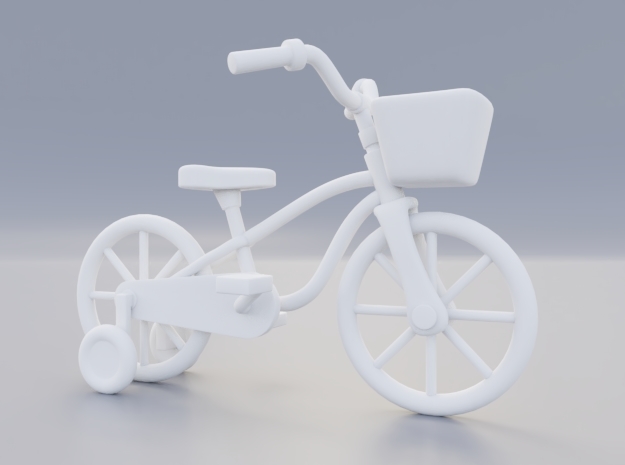 Kids bicycle with training wheels in White Natural Versatile Plastic