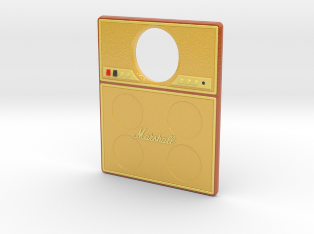 Pinball Plunger Plate - Quad Speaker Amp v2 in Glossy Full Color Sandstone