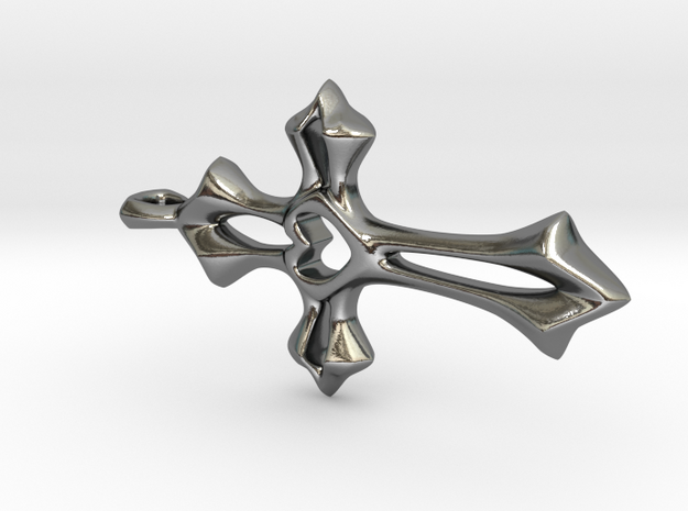 "Madrid" Cross (Thick) in Polished Silver