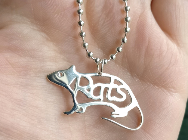 Rats pendant - Precious in Polished Silver