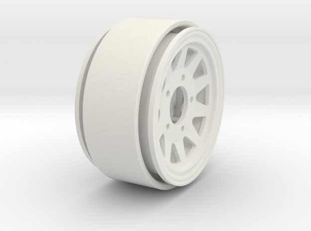 1.55" Steel 5 Lug Beadlock Wheel - Positive Offset in White Natural Versatile Plastic